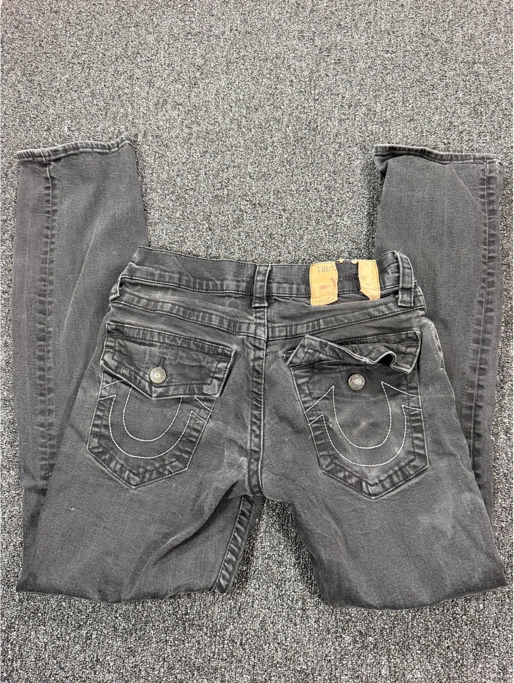 True Religion Ricky Relaxed Straight Black Jeans Size 30